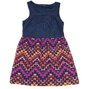 As U Wish Aztec multi colored print dress size medium large